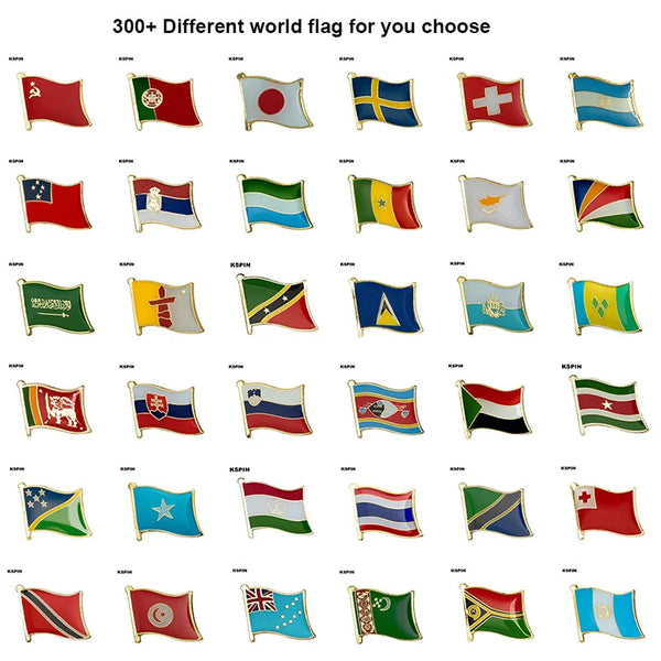 300+Different World Flag Badge Country Flag Pin Lapel Pins Brooch
