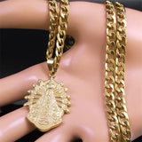 2024 new fashion everything with Brazilian Madonna necklace male pendant pendant stainless steel hip hop men's sweater chain jew