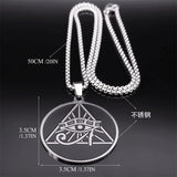 New hip-hop HIPHOP accessories, stainless steel pyramid Horus eye pendant necklace, men's and women's collarbone chain accessori