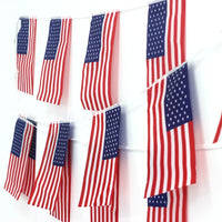 24pcs/set US American String Flag Banner for Patriotic Events 4th of July Independence Day Supplies Sport Bar Bunting Decor