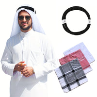 Muslim Hats Turban Arab Keffiyeh Head Scarf Muslim Scarf Caps For Men Muslim Prayer Cap Hijab Islamic Hat Headwear Head Wrap