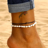Bohemia Natural Shell Anklets for Women Foot Jewelry Summer Beach Barefoot Bracelet Ankle on Leg Chian Ankle Strap Accessories