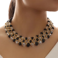 New Handmade Colorful Crystal Mixed Multilayer Choker Necklace Women Bijoux Beads Collar Necklace Jewellery