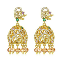 Gypsy Jewelry Retro Ethnic Indian Jhumka Crystal Small Bells Beads Drop Tassel Earrings Women Bohemian Statement Jhumki Tribal