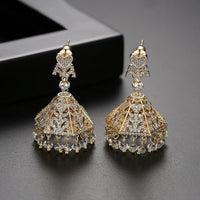 Gypsy Jewelry Retro Ethnic Indian Jhumka Crystal Small Bells Beads Drop Tassel Earrings Women Bohemian Statement Jhumki Tribal