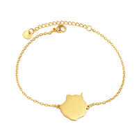 Anniyo 18CM + 4CM Spain Gran Canaria Map Bracelet for Women Stainless Steel Jewelry Bangle @362221