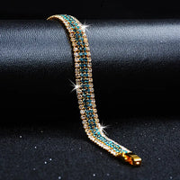 Bohemian Style Women Exquisite Luxury Roman Fashion Crystal Bracelet Full Jewelry Braided Wedding Jewelry Christmas Gift Jewelry