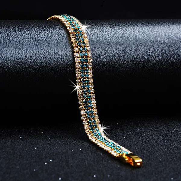 Bohemian Style Women Exquisite Luxury Roman Fashion Crystal Bracelet Full Jewelry Braided Wedding Jewelry Christmas Gift Jewelry