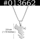 Anniyo 2.9cm Mayotte Map Pendant Necklaces for Women Girls France Jewelry #013662
