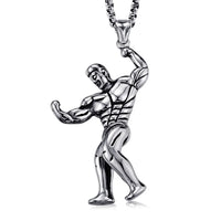 FIREBROS 2025 New Stainless Steel Vintage Gym Fitness Dumbbel Pendant Necklace Men Women Hiphop Rock Jewelry Gift Dropshipping
