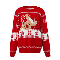 Christmas Family Matching Sweaters Mum Daughter Pullover Dad Son Cartoon Loose Jumper Boys Girls Casual Knitted Autumn Clothes