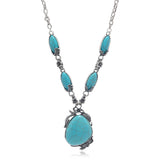 A necklace+a pair of earrings women's jewelry set, creative, fashionable, simple, retro turquoise women's set, suitable for dail
