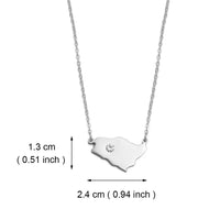 Anniyo Saudi Arabia Map With White Stone Charm Pendant Necklace Kingdom of Saudi Arabia Jewelry Women Girls  #252521