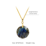 Fashion Natural Labradorite Necklace Pendant Triangle Round Teardrop and Other Ladies Friendship Mother Gift Necklace Jewelry