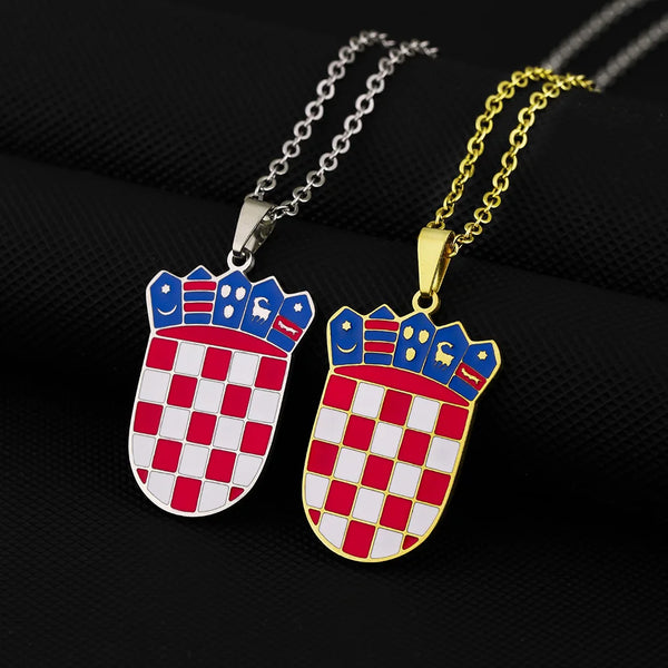 New stainless steel Croatian insignia pendant necklace for men and women couples geometric titanium steel pendant necklace acces
