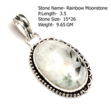 Genuine Labradorite Jasper Agate Turquoise  Pendant