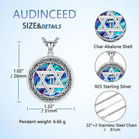 Wiccan Necklace Star of David Necklace 925 Sterling Silver Star of David Pendant Protection Amulet Necklace Gifts for Women Men