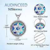 Wiccan Necklace Star of David Necklace 925 Sterling Silver Star of David Pendant Protection Amulet Necklace Gifts for Women Men