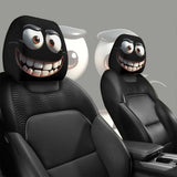 2pcs Smiley Face Printed Car Pillowcase Soft Comfortable Decorative Cushion Cover Auto Seat Headrest Washable Polyester Fabric