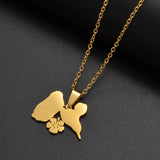 Anniyo Guadeloupe Map With Flower Pendants Necklaces for Women Jewelry France Guadeloupe Maps @335221