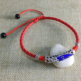 Simple Adjustable Handmade Leaf Anklets Woven Adjustable Rope Lucky Foot Bracelet For Women Men Jewelry