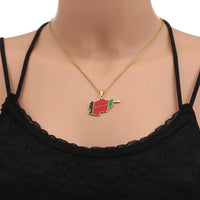 2024 New fashion stainless steel Afghanistan map necklace for men and women geometric titanium steel pendant ethnic style collar