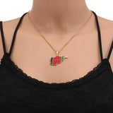 2024 New fashion stainless steel Afghanistan map necklace for men and women geometric titanium steel pendant ethnic style collar