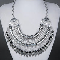 Fashion Ethnic Gypsy Bohemian Choker Necklace For Women Beads Drop Tassel Vintage Big Statement Collier Femme Party Jewelry Gift