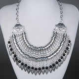 Fashion Ethnic Gypsy Bohemian Choker Necklace For Women Beads Drop Tassel Vintage Big Statement Collier Femme Party Jewelry Gift