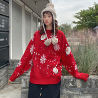 Christmas Knitted Sweaters for Family Couples Christmas Jacquard Jumpers Long Sleeve Warm Thicken Knitwear Sweater Pullover