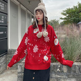 Christmas Knitted Sweaters for Family Couples Christmas Jacquard Jumpers Long Sleeve Warm Thicken Knitwear Sweater Pullover