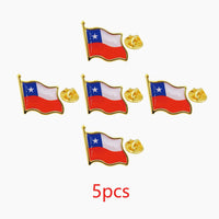 Chile Flag Lapel Pins - Bulk Pack Chile National Emblem Badges for Jackets Hats Backpacks And Clothes