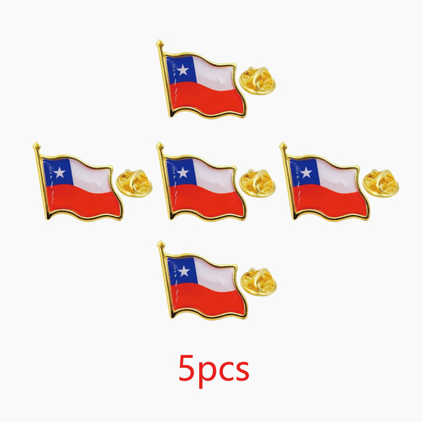 Chile Flag Lapel Pins - Bulk Pack Chile National Emblem Badges for Jackets Hats Backpacks And Clothes