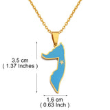 Anniyo Somalia Map (Light Blue Flag) Pendant Necklaces for Women Girls Jewelry Charms Maps @360921