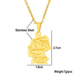 2024 new fashion stainless steel German map necklace for men and women geometric national style collarbone chain anniversary sma