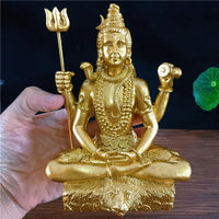 Golden Shiva Statue Hindu Ganesha Vishnu Buddha Figurine Sculpture Room Office Home Decoration India God Feng Shui Crafts
