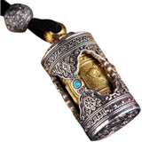 Retro Six Character Buddhist Sutras Scripture Barrel Pendant Women Jewelry Trendy Men Amulet Necklace Male Female Accessories