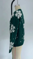 Christmas 2025 Women's Knitted Sweater Snowflake Warm Thicken Jacquard Jumper Oversized Knitwear Full Sleeve Pullovers Xmas Look