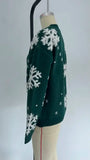 Christmas 2025 Women's Knitted Sweater Snowflake Warm Thicken Jacquard Jumper Oversized Knitwear Full Sleeve Pullovers Xmas Look