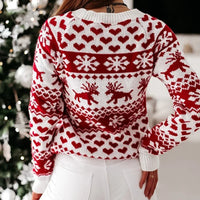 Winter 2025 Women's Christmas Sweater Soft Cute Xmas Look Knitwear Long Sleeve O Neck Jumpers Top Streetwear Y2K Style Pullovers