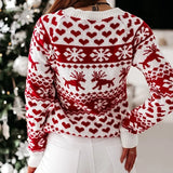 Winter 2025 Women's Christmas Sweater Soft Cute Xmas Look Knitwear Long Sleeve O Neck Jumpers Top Streetwear Y2K Style Pullovers
