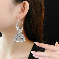 Exaggerated Round Hollow Earrings for Women Retro Temperament Drop Earring Light Luxury  Niche Jewelry 2024 New in Gift