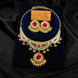 Luxury Elegant Crystal Wedding Jewelry Set Women Vintage Water Drop Earring Necklace Set Indian Gold Color Bijoux Bride Gift