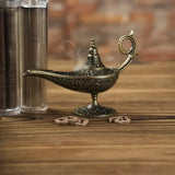 Durable Antique Style Incense Burner Air Purification Metal Aroma Furnace Gifts Wishing Aladdin Lamp Home Decor