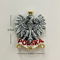 Poland 3D Fridge Magnets Tourism Souvenir Resin Refrigerator Magnets Sticker Collection Handicraft Gift Home Decoration Articles