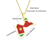 2024 new fashion stainless steel French Guadeloupe map flag pendant necklace temperament everything collarbone chain birthday an