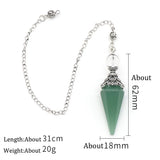 Natural Stone Crystal Reiki Pendulum Rose Quartz Amethysts Hexagonal Cone Shape Charm for Jewelry Making Necklace Accessories