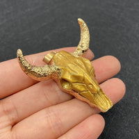 19 Styles Acrylic Cow Pendant Bull Skull Bone Gold Plated Charms for Men's Fashion DIY Jewelry Bull Head Pendant Necklace Gifts