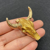 19 Styles Acrylic Cow Pendant Bull Skull Bone Gold Plated Charms for Men's Fashion DIY Jewelry Bull Head Pendant Necklace Gifts