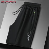 Summer Men's Sport Shorts Cool Sportswear Running Shorts Casual Bottoms Gym Fitness Training Jogging Short Pants Men Black Gray